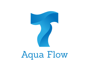 Flow - Liquid Letter T logo design