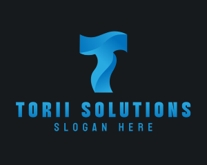 Liquid Letter T logo design