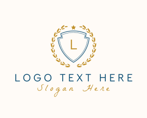 Letter - Wreath Academy Shield logo design