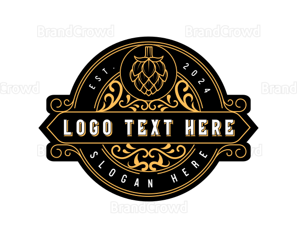Brewery Hops Ornamental Logo