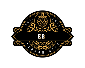 Liquor - Brewery Hops Ornamental logo design