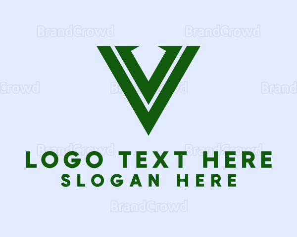 Classy Green Letter V Logo