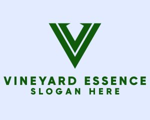 Classy Green Letter V logo design