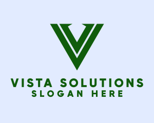 Classy Green Letter V logo design