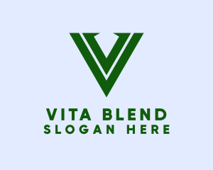 Classy Green Letter V logo design