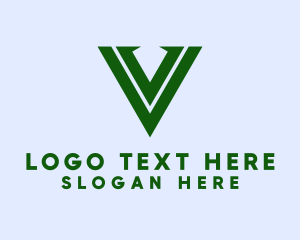 Construction - Classy Green Letter V logo design