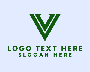 Classy Green Letter V Logo