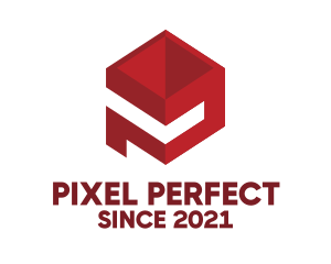 Red Letter P Block logo design