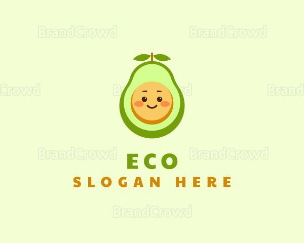 Cute Avocado Vegetarian Logo
