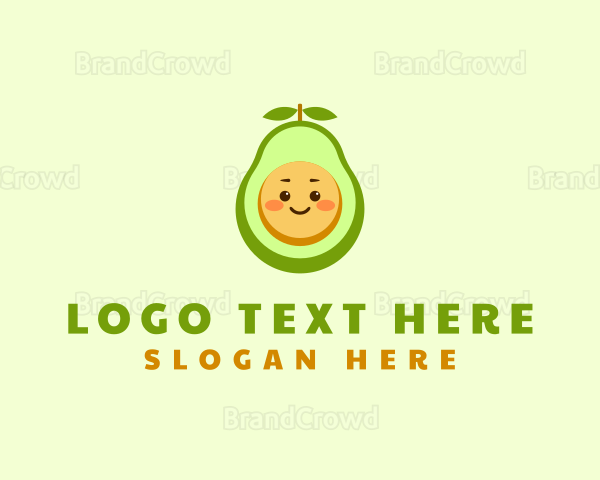 Cute Avocado Face Logo