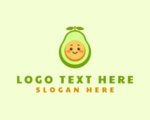 Healthy Eating - Cute Avocado Vegetarian logo design