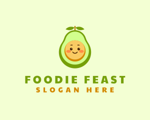 Cute Avocado Vegetarian logo design