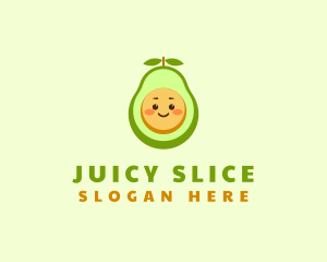 Cute Avocado Vegetarian logo design