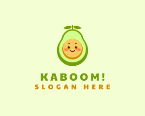 Mascot - Cute Avocado Vegetarian logo design
