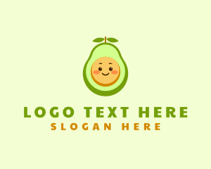 Vegetable - Cute Avocado Vegetarian logo design