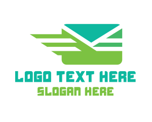 File Transfer - Green Mail Envelope logo design
