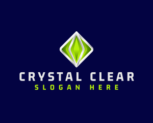 Crystal - 3D Crystal Gemstone logo design