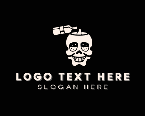 Bottle - Skull Liquor Bottle logo design