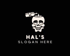 Skull Liquor Bottle Logo