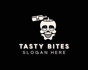 Skull Liquor Bottle Logo