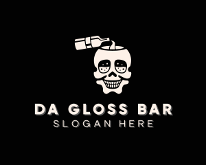 Skull Liquor Bottle logo design