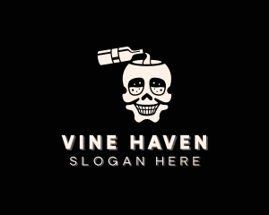 Skull Liquor Bottle logo design