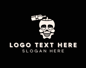 Death - Skull Liquor Bottle logo design