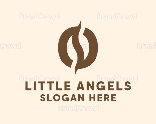 Brown Coffee Bean Logo