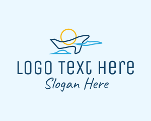 Pilot School - Airplane Sky Flight logo design