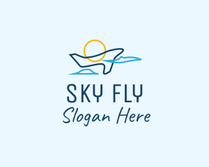 Airplane Sky Flight logo design