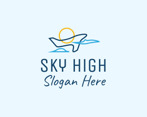 Airplane Sky Flight logo design