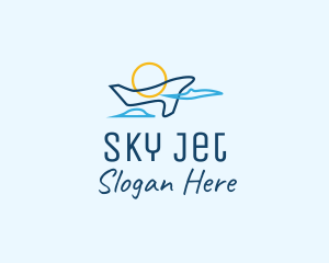 Airplane Sky Flight logo design