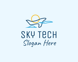 Airplane Sky Flight logo design