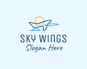 Airplane Sky Flight logo design