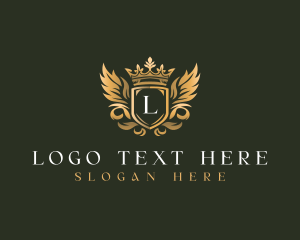 Luxury - Crown Wing Crest logo design