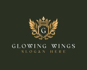 Crown Wing Crest logo design