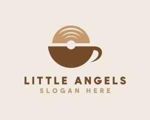 Caffeine - Vinyl Cup Cafe logo design