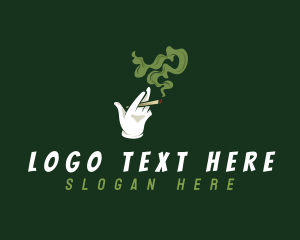High - Cigarette Smoking Cannabis logo design