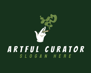 Cigarette Smoking Cannabis logo design