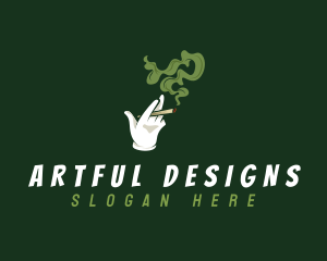 Cigarette Smoking Cannabis logo design