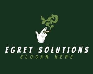 Cigarette Smoking Cannabis logo design