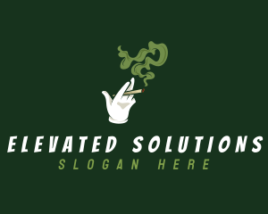 High - Cigarette Smoking Cannabis logo design