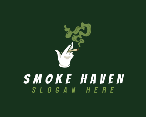Smoke - Cigarette Smoking Cannabis logo design