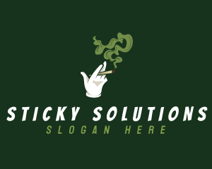 Cigarette Smoking Cannabis logo design