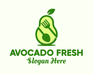 Avocado - Avocado Spoon Fork logo design