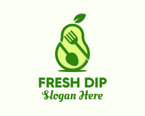 Guacamole - Avocado Spoon Fork logo design