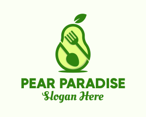 Pear - Avocado Spoon Fork logo design