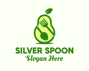 Avocado Spoon Fork logo design