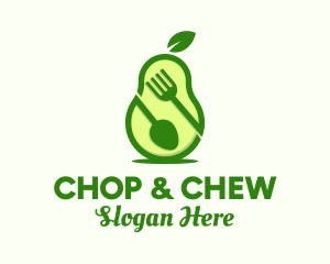 Pear - Avocado Spoon Fork logo design