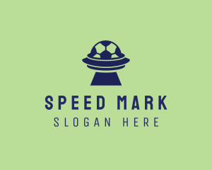 Blue Soccer Spaceship logo design